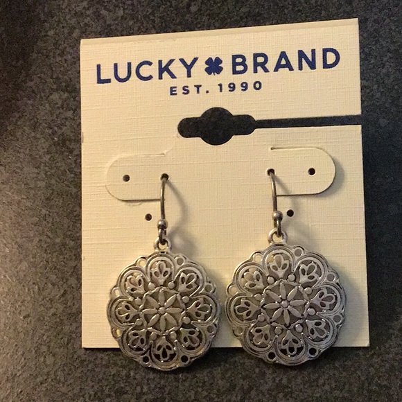 NEW silver medallion drop earrings - Picture 3 of 7